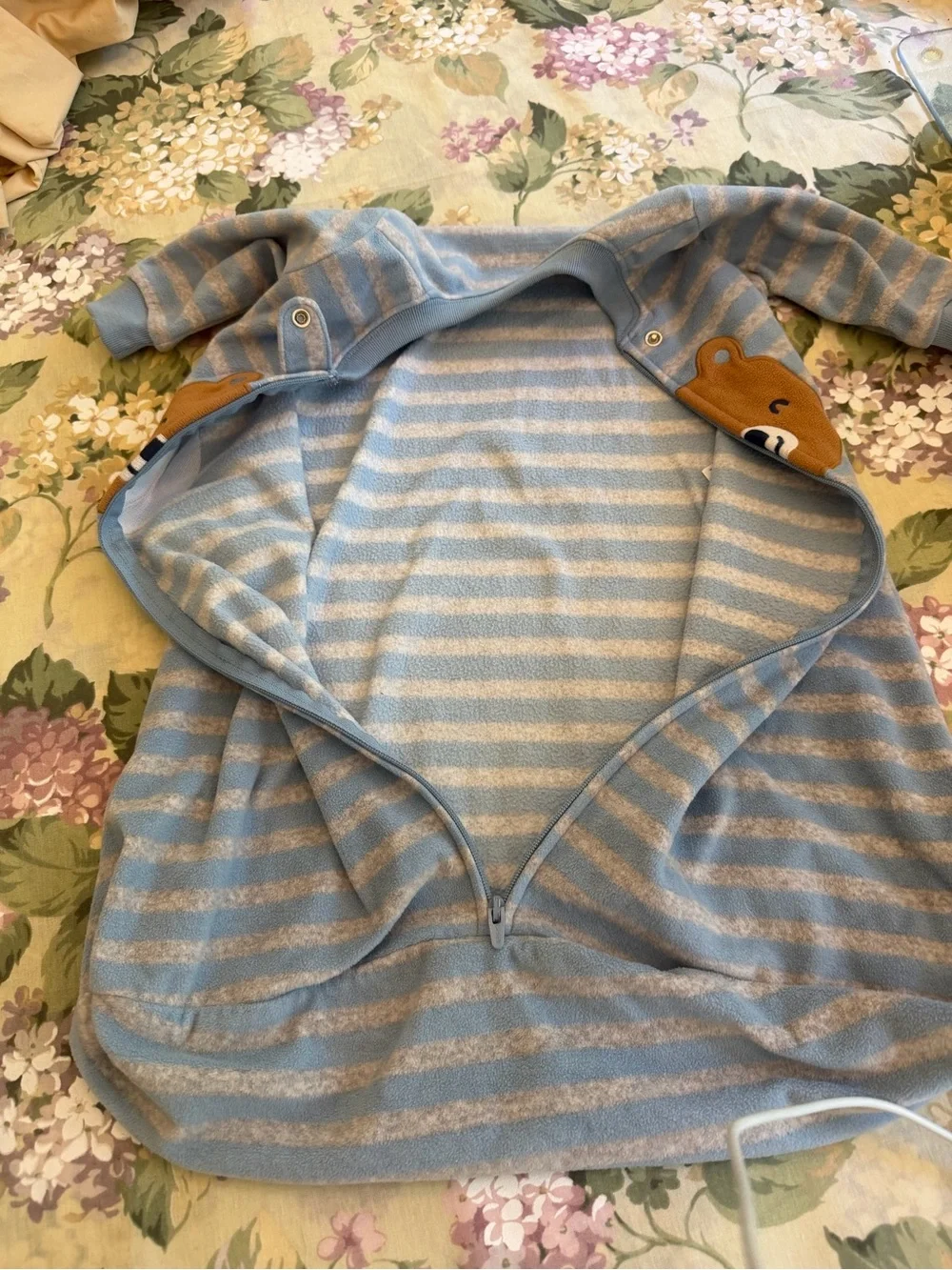 Carter's Blue and Gray Striped Bear Sleep Sack